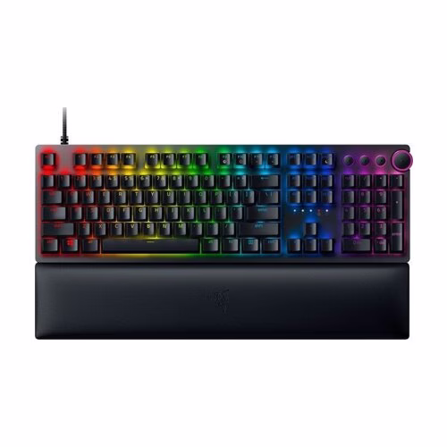 Razer Huntsman V2 Clicky Optical Switch, Black Optical Gaming Keyboard with Near-zero Input Latency, Full Size, Wired Braided fiber cable, Fully programmable keys with on-the-fly macro recording, N-key roll-over with anti-ghosting | RZ03-03930300-R3M1 thumbnail 2