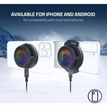 Razer Chroma MagSafe Compatible Phone Cooler, Advanced Smartphone Cooling Technology, Twelve RGB LEDs, USB Type-C Power Cable, 7 Blade Fan, Up to 6400 Rpm, For iPhone Only | RC21-01790100-R3M1 thumbnail 3