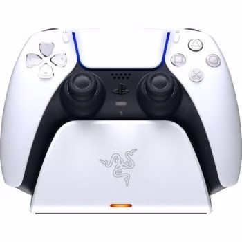 Razer Universal Quick Charging Stand for PS5, Curved Cradle Design, Matches Your PS5 DualSense Wireless Controller, Powered by USB, White | RC21-01900100-R3M1 thumbnail 2