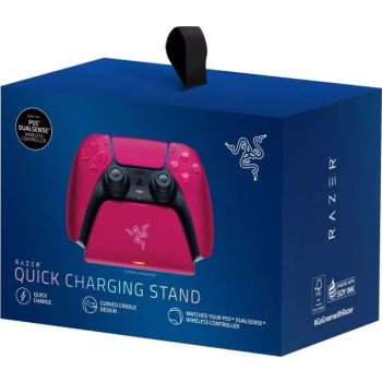 Razer Universal Quick Charging Stand for PS5, Curved Cradle Design, Matches Your PS5 DualSense Wireless Controller, Powered by USB, Cosmic Red | RC21-01900300-R3M1 thumbnail 2