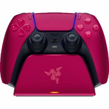 Razer Universal Quick Charging Stand for PS5, Curved Cradle Design, Matches Your PS5 DualSense Wireless Controller, Powered by USB, Cosmic Red | RC21-01900300-R3M1 thumbnail 4