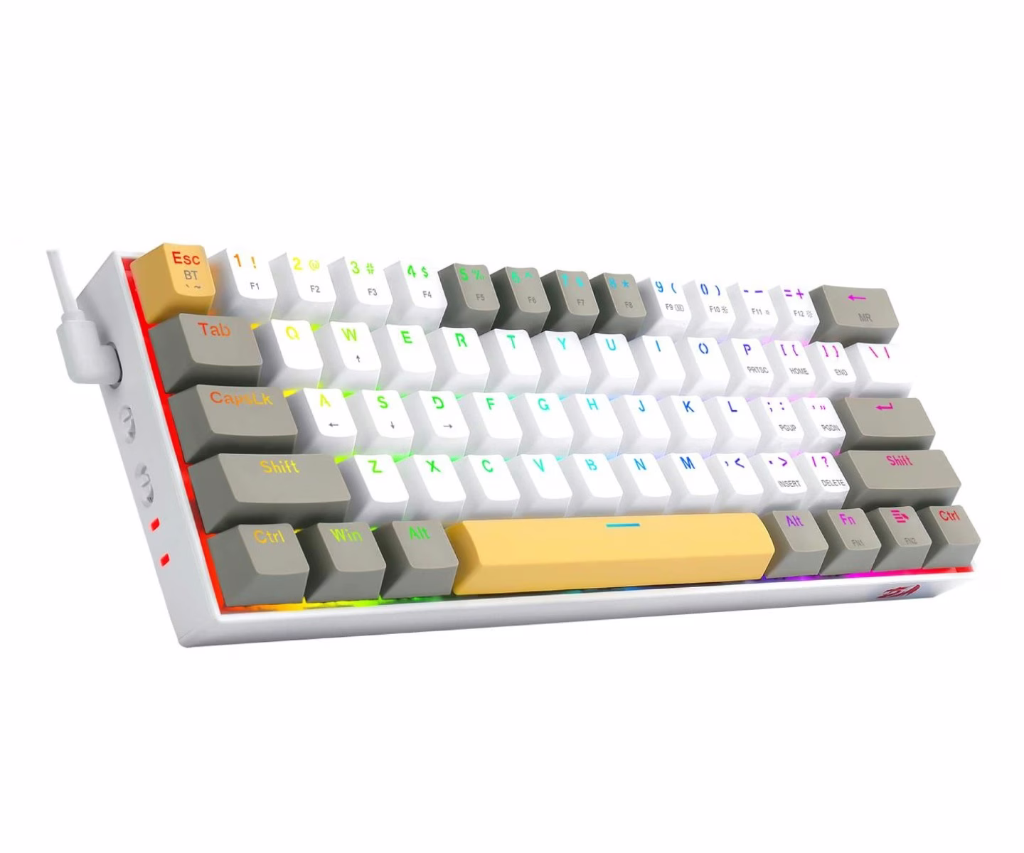 Redragon Draconic Pro 60% Wired/2.4G/BT Mech Gaming Keyboard, Brown switches | K530-YL&WT&GY-RGB-PRO thumbnail 5