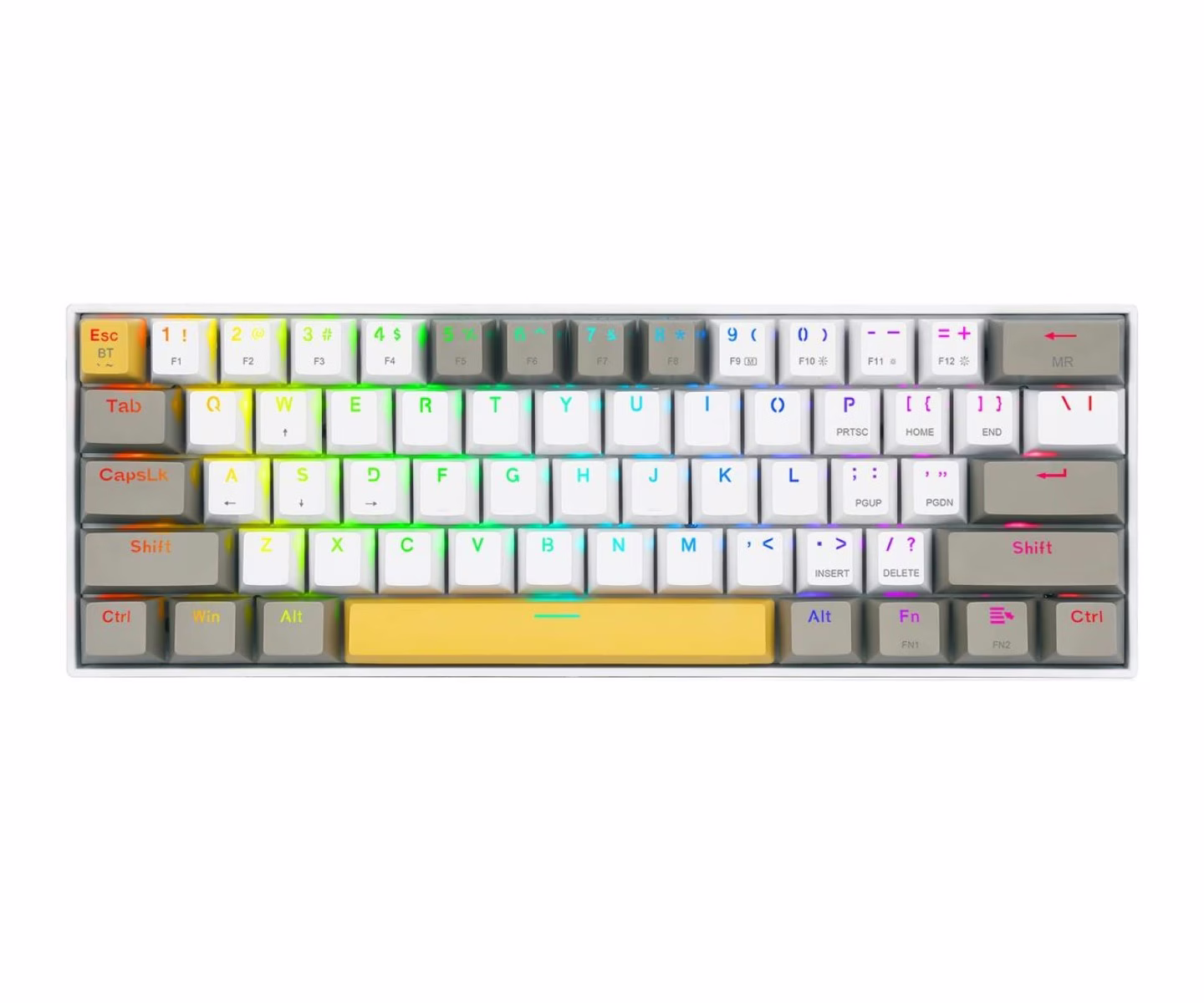 Redragon Draconic Pro 60% Wired/2.4G/BT Mech Gaming Keyboard, Brown switches | K530-YL&WT&GY-RGB-PRO thumbnail 6