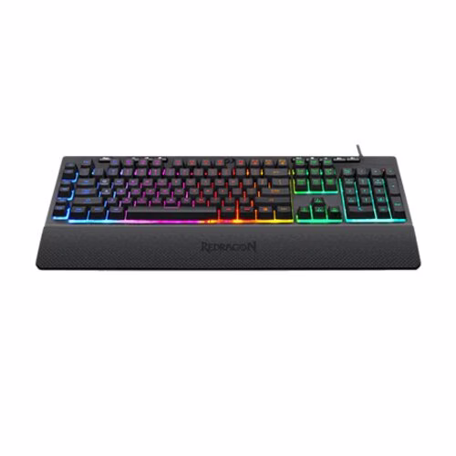 Redragon K512 SHIVA RGB Membrane Gaming Keyboard with Multimedia Keys, Detachable Wrist Rest Black | K512RGB image