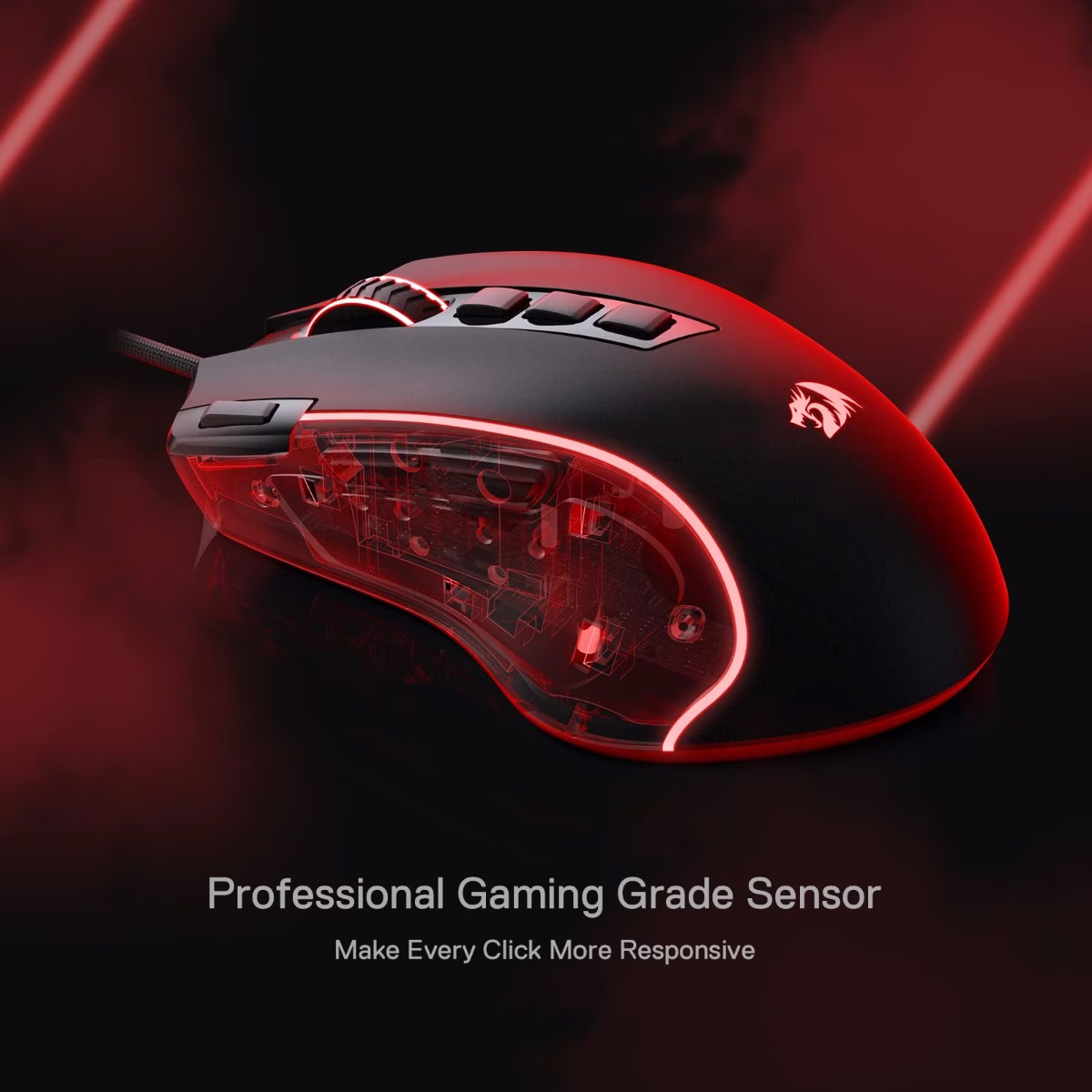 Redragon, Predator Wired Gaming Mouse, Black, M612-RGB thumbnail 2