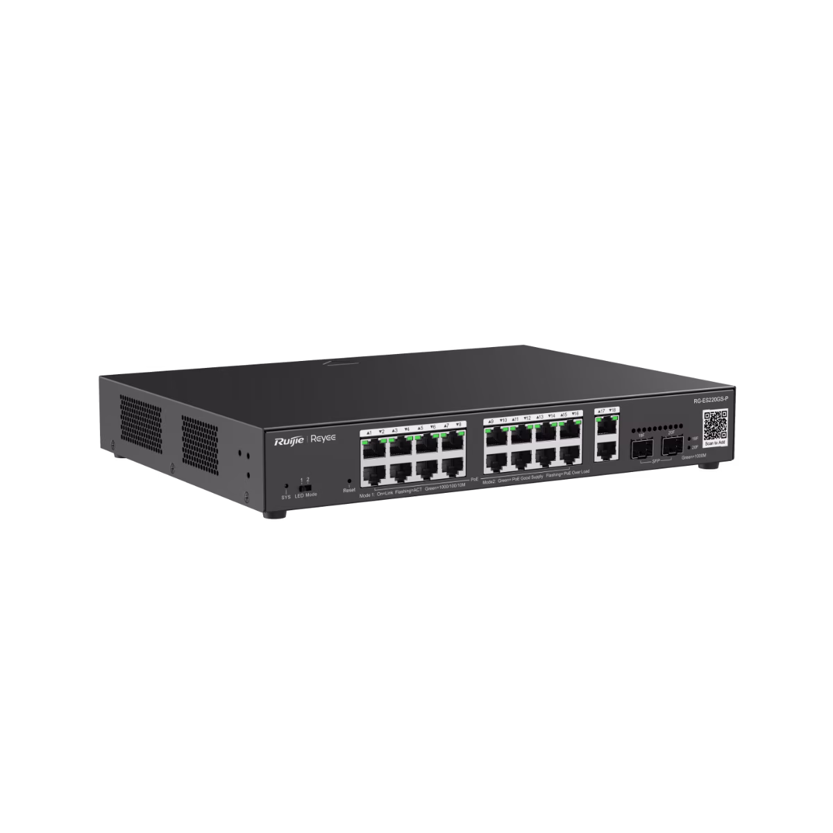 Ruijie RG-ES220GS-P 20-Port Gigabit Smart Cloud Managed PoE Switch, 18 x 10/100/1000Base-T, 16 x PoE+ ports – Buy Online