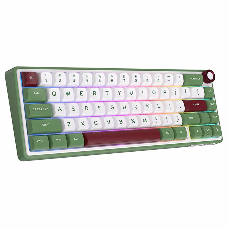 ROYAL KLUDGE R65 RGB Backlit Mechanical Wired Gaming Keyboard, Blue Switch, Green | RKR65-GS-Q thumbnail 3