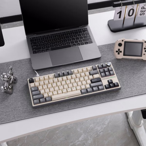 Royal Kludge R87 PRO TKL Gasket Mount TKL Wired Keyboard, Hot Swappable Pre-lubed Creamy Switch, Windows/MacOS/Linux, Enlglish & Arabic Layout thumbnail 4