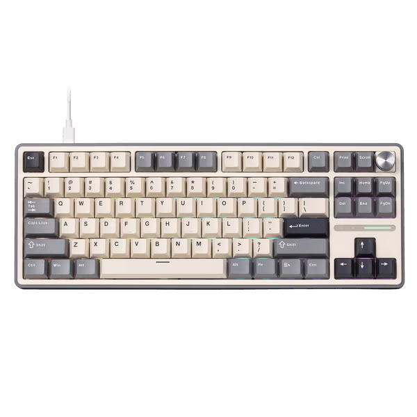 Royal Kludge R87 PRO TKL Gasket Mount TKL Wired Keyboard, Hot Swappable Pre-lubed Creamy Switch, Windows/MacOS/Linux, Enlglish & Arabic Layout thumbnail 2