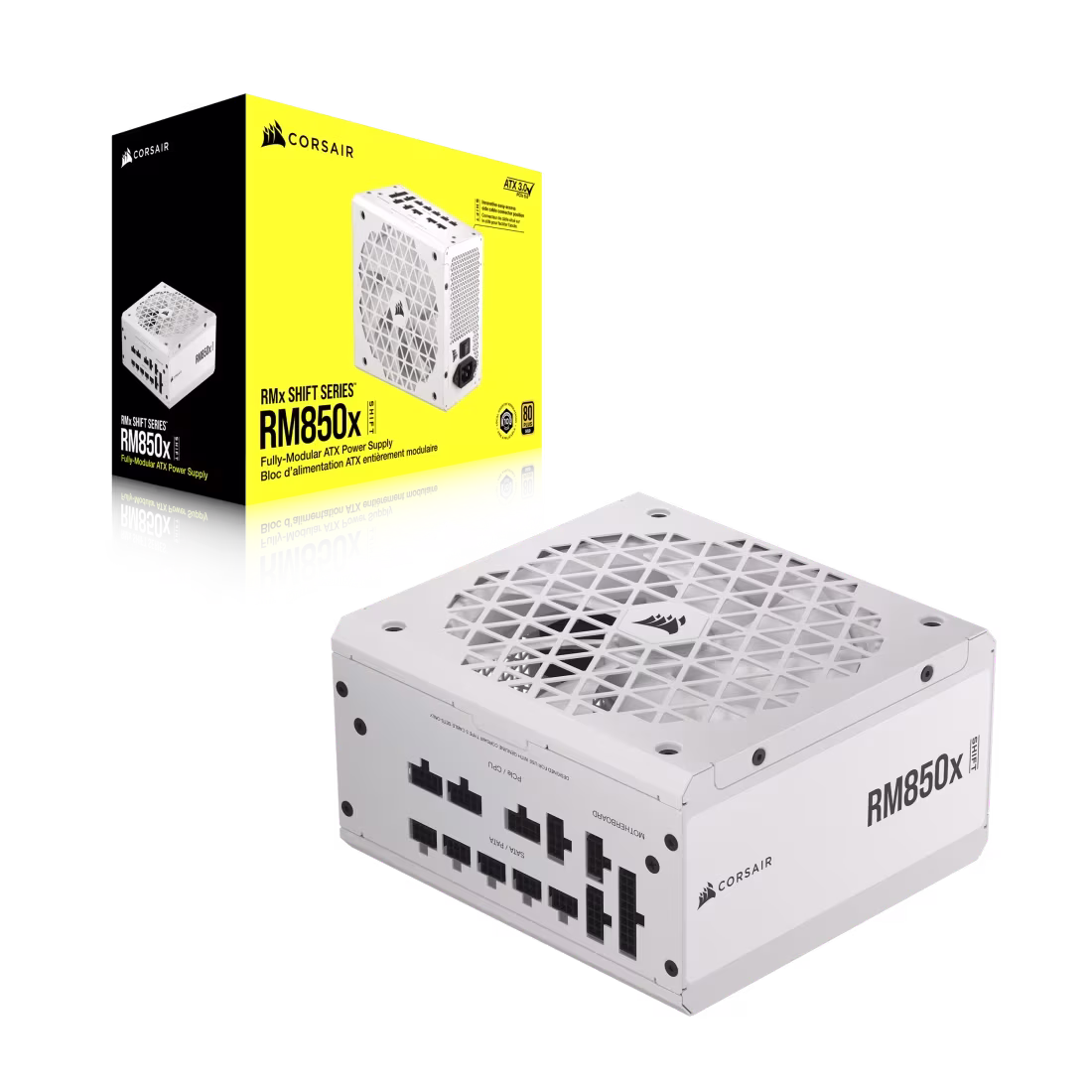 Corsair RM850x SHIFT 80 PLUS Gold Fully Modular ATX Power Supply, 80 PLUS Gold Efficient, FDB Fan Bearing, White (UK), | CP-9020274-UK – Buy Online