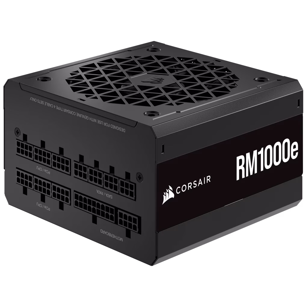 Corsair RMe Series RM1000e Fully Modular Low-Noise ATX Power Supply, 1000 W, MTBF Hours, 7x SATA, 4x PATA, 80 Gold PLUS Efficiency, | CP-9020264-UK image