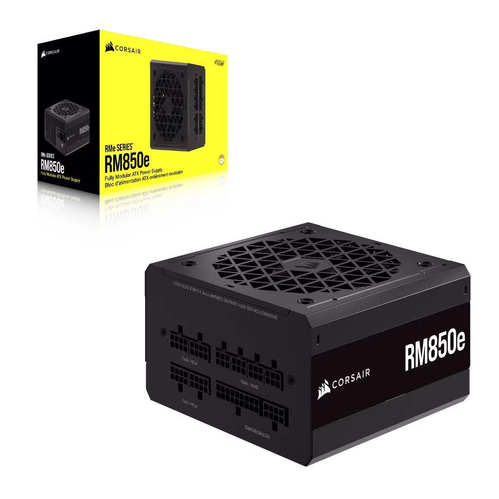 Corsair RMe Series RM850e Fully Modular Low-Noise ATX Power Supply, 850 W, 7x SATA, 4x PATA, 2x EPS, 80 GOLD PLUS Efficiency, Zero RPM Mode | CP-9020263-UK thumbnail 5