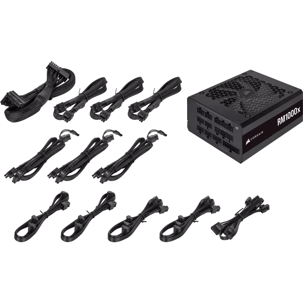 Corsair RMx Series RM1000x, 1000 Watt 80 PLUS Gold Fully Modular ATX PSU (UK), Black | CP-9020201-UK thumbnail 4