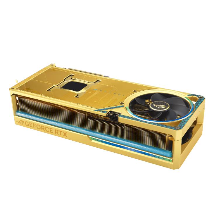 ASUS ROG Astral GeForce RTX 5090 Dhahab OC Edition Graphic card, 32GB GDDR7, 28 Gbps 512-bit, 21760 CUDA Core, 2610 MHz OC Clock, PCI E 5.0, DLSS 4, 6.5g of 999 fineness gold | 90YV0LW6-M0NM00 thumbnail 4