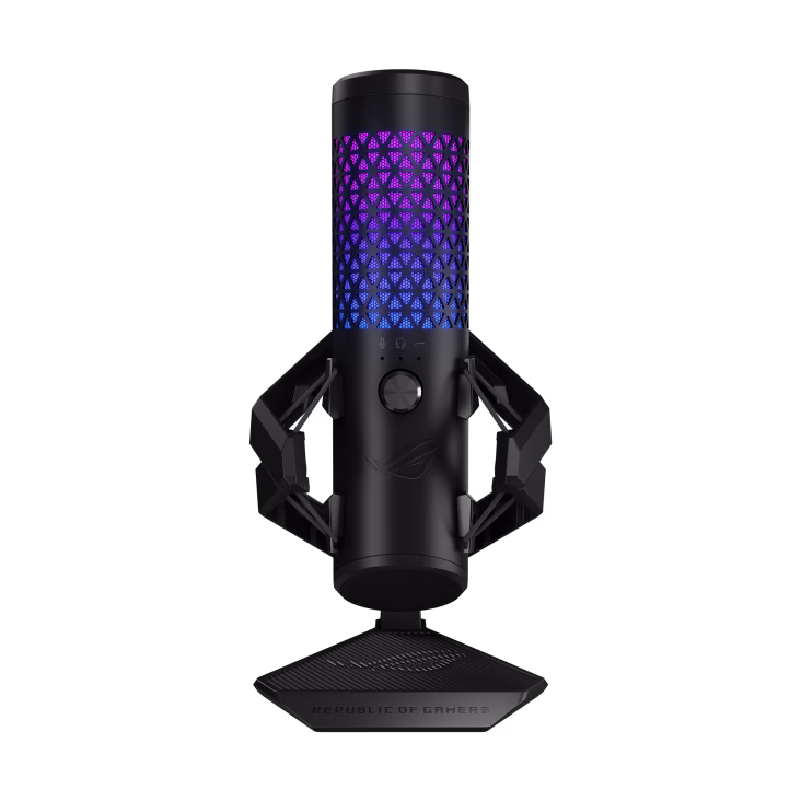 Asus Rog Carnyx Professional Cardioid Condenser Gaming Microphone, Studio-grade 25 Mm Condenser Capsule, 192 Khz / 24-bit Sampling Rate, High-pass Filter, Built-in Pop Filter, Premium Metal Shock Mount, Asus Aura Sync Rgb Lighting, Black | 90YH03Z0-BAUA00 – Buy Online