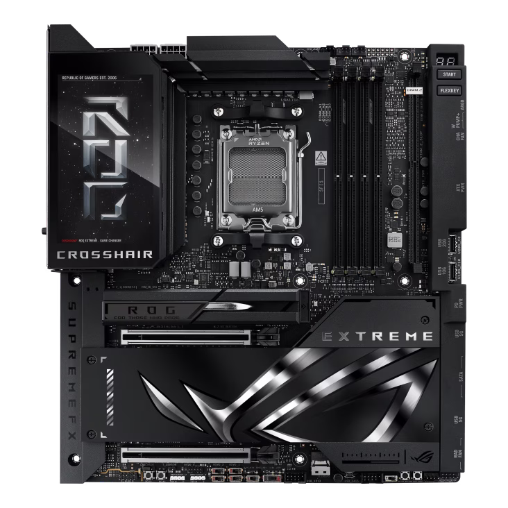 ASUS ROG CROSSHAIR X870E EXTREME AM5 E-ATX Gaming Motherboard, Gen 5, 20+2+2 Power Stages, DDR5, PCIe 5.0, 5x M.2, 5G & 10G LAN, Wi-Fi 7, USB4 Type-C, Full Color 5inch LCD Display, AI Overclocking & Networking | 90MB1LB0-M0EAY0 thumbnail 2
