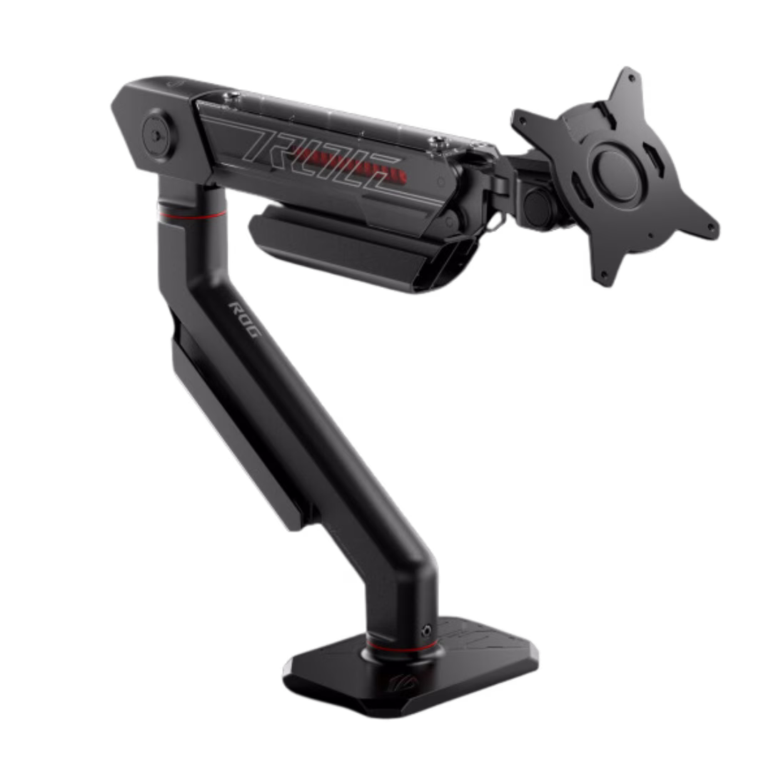 ASUS ROG Ergo Monitor Mount AAS01 Monitor Arm, Up to 11.5kg Max Weight Capacity (8.5kg for Curved Monitors), Up to 39" Screen Size, 100 x 100 VESA, 360?? Rotation, Black | 90LA00Q0-B01170 – Buy Online
