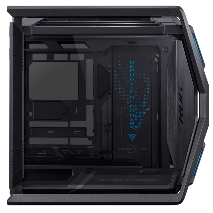 ASUS ROG Hyperion GR701 BTF Edition E-ATX PC Case, Tempered Glass Side Panels, Up to 420mm Dual Radiator, 4x140mm Fans, Metal GPU Holder, Component Storage, ARGB Fan Hub, 60W Fast Charging, Back to Future, Black | 90DC00F0-B39020 thumbnail 5
