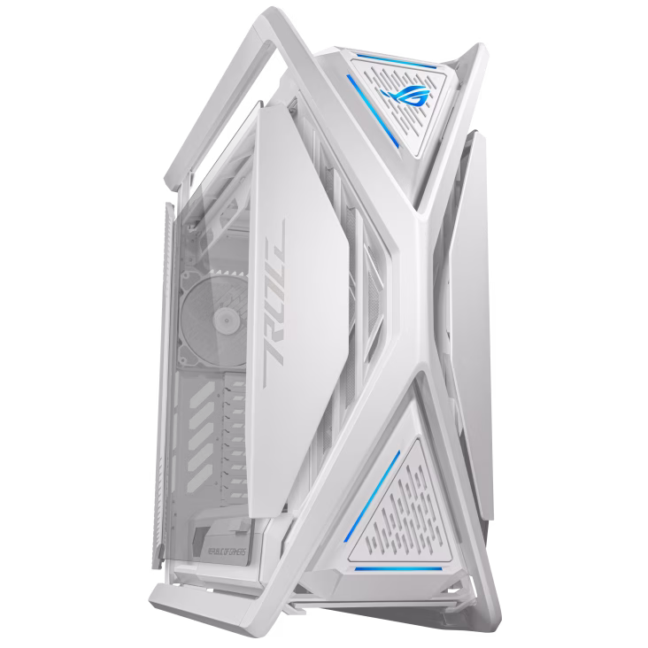 ASUS ROG Hyperion GR701 E-ATX PC Case, Tempered Glass Side Panels, Up to 420mm Dual Radiator, 4x140mm Fans, Metal GPU Holder, ARGB Fan Hub, 60W Fast Charging, White | 90DC00F3-B39000 – Buy Online