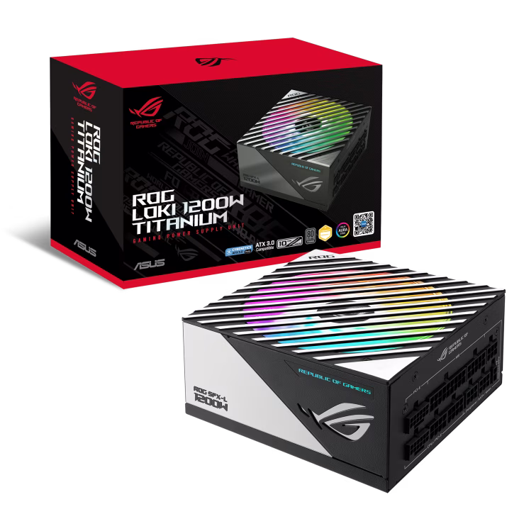ASUS ROG-LOKI-1200T-SFX-L-GAMING Power Supply,  Active PFC, 1200W 80 PLUS Titanium Certified, 16-pin cable included, ARGB-Illuminated Fan & Aura Sync, ATX 3.0 | 90YE00N0-B0NA00 ASUS MINI POWER SUPPLY – Buy Online