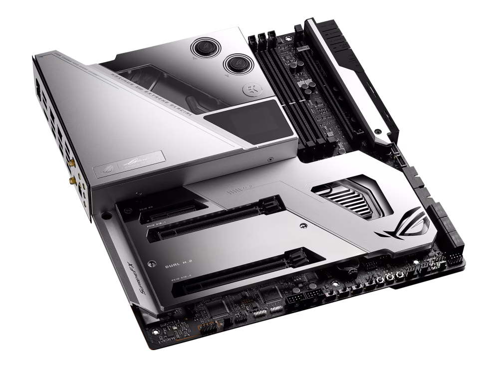 ASUS ROG Maximus XIII Extreme Glacial Intel Z590 EATX motherboard, 18+2 power stages, EK water block, 5x M.2 slots, Dual Thunderbolt 4, WiFi 6E, Aura Sync | 90MB1730-M0EAY0 thumbnail 7