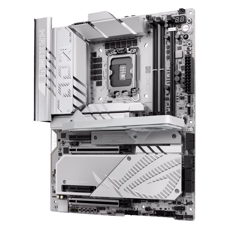 ASUS ROG MAXIMUS Z890 APEX  LGA1851 DDR5 Motherboard, 2x DIMM slots, max.128GB, DDR5 up to 9600+ MT/s (OC),  6x M.2 slots and 4 x SATA 6Gb/s, Wi-Fi 7, BT v5.4, White | 90MB1IP0-M0EAY0 thumbnail 6