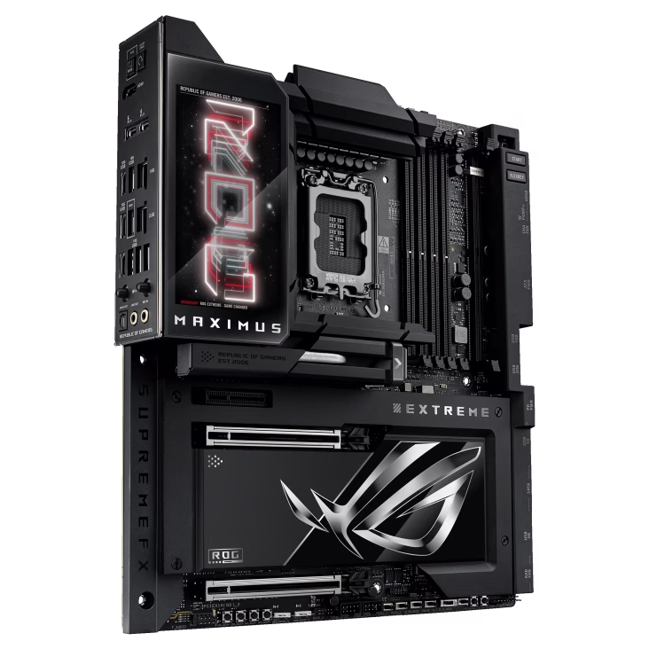 ASUS ROG Maximus Z890 Extreme LGA 1851 ATX Motherboard, Intel Z890 Chipset, 4x DDR5 DIMM, Up to 192GB Max Memory, Wi-Fi 7 & BT 5.4, 2x PCIe 5.0 x16 Slots, 6x M.2, 5 inch LCD Display | 90MB1IA0-M0EAY0 thumbnail 2