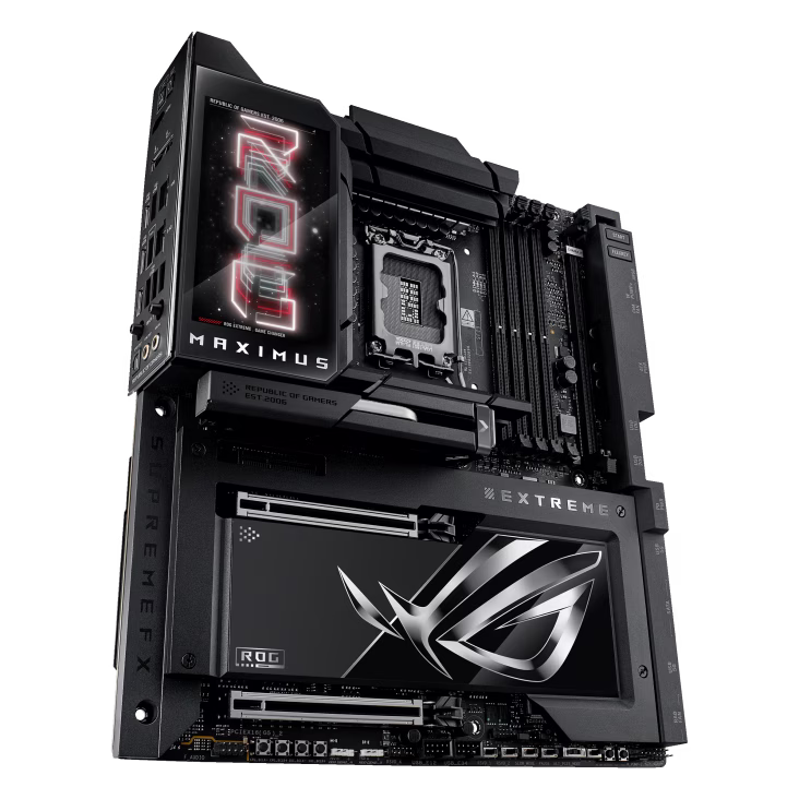 ASUS ROG Maximus Z890 Extreme LGA 1851 ATX Motherboard, Intel Z890 Chipset, 4x DDR5 DIMM, Up to 192GB Max Memory, Wi-Fi 7 & BT 5.4, 2x PCIe 5.0 x16 Slots, 6x M.2, 5 inch LCD Display | 90MB1IA0-M0EAY0 thumbnail 6