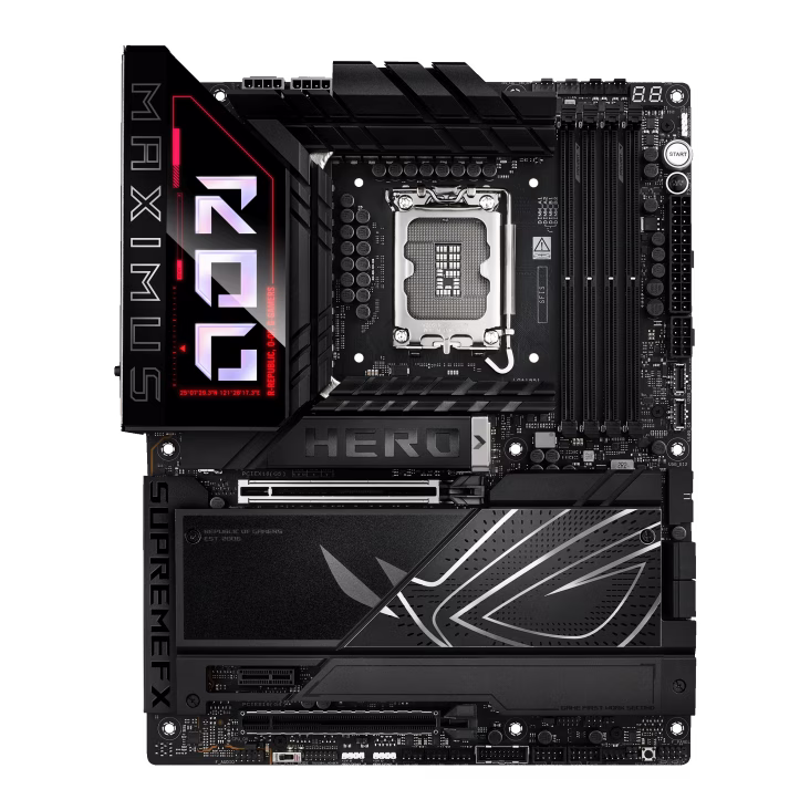 ASUS ROG MAXIMUS Z890 HERO LGA1851 ATX Motherboard, 4x DIMM slots, max. 192GB, DDR5, 6x M.2 slots and 4x SATA 6Gb/s, PCIe 5.0, Wi-Fi 7 & BT | 90MB1ID0-M0EAY0 thumbnail 2