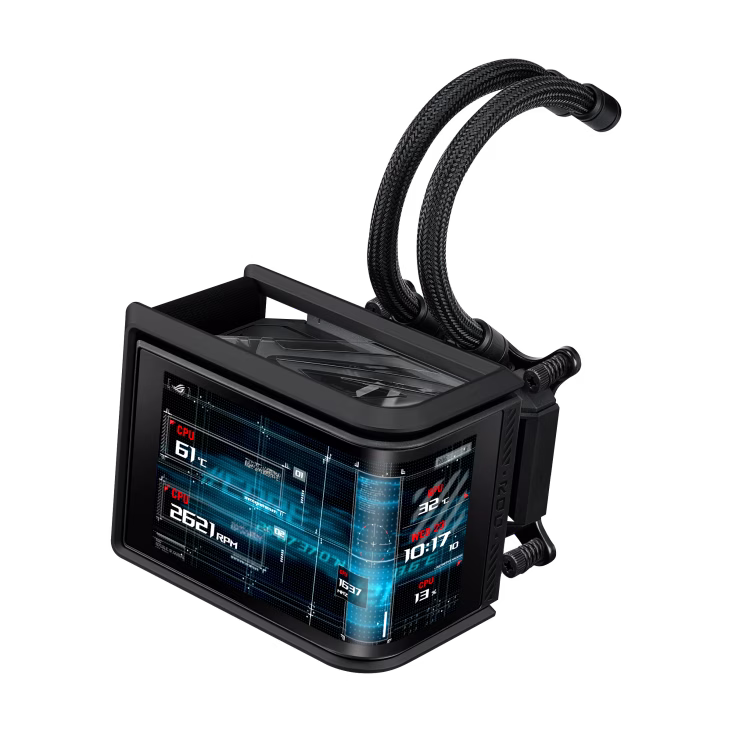 ASUS ROG Ryuo IV SLC 360 ARGB AIO Gaming CPU Liquid Cooler, Curved Screen 6.67-inch 2K AMOLED, Sliding LCD Panel, 3D Visual Effects, 71.44 CFM Fan Air Flow, 36dB(A) Noise, Black | 90RC0151-B0EAY0 thumbnail 12