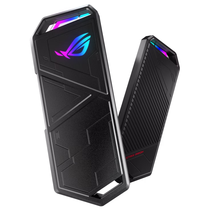 ASUS ROG Strix Arion M.2 NVMe SSD Enclosure, USB3.2 Gen 2x1 Type-C (10 Gbps), Dual USB-C to C and USB-C to A Cables, Screwdriver-Free, Thermal Pads Included, Fits PCIe 2280/2260/2242/2230 M key/B+M Key | 90DD02H0-M09000 image