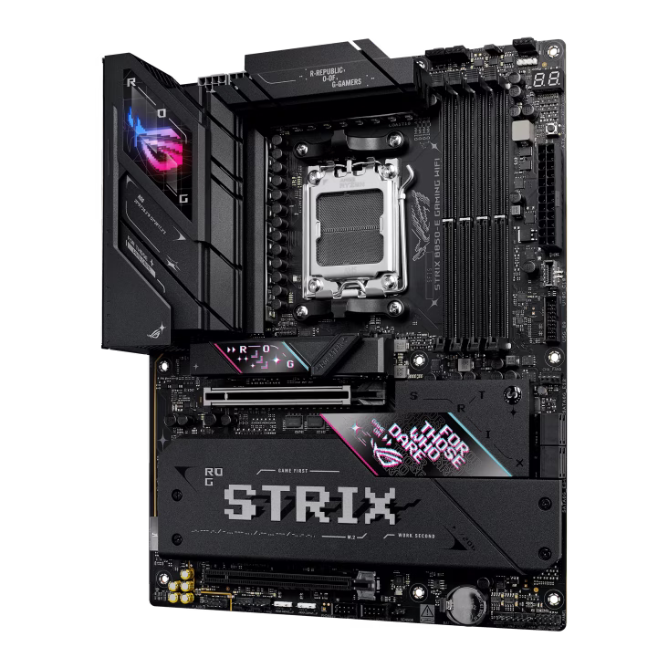 ASUS ROG Strix B850-E Gaming WiFi AMD AM5 B850 ATX Motherboard 16+2+2 Stages, Dynamic OC, Core Flex, DDR5 w/AEMP, WiFi 7, 5X M.2, 5G LAN, PCIe 5.0, USB4, USB 20Gbps Type-C, AI OC, AI Networking | 90MB1J60-M0EAY0 thumbnail 3