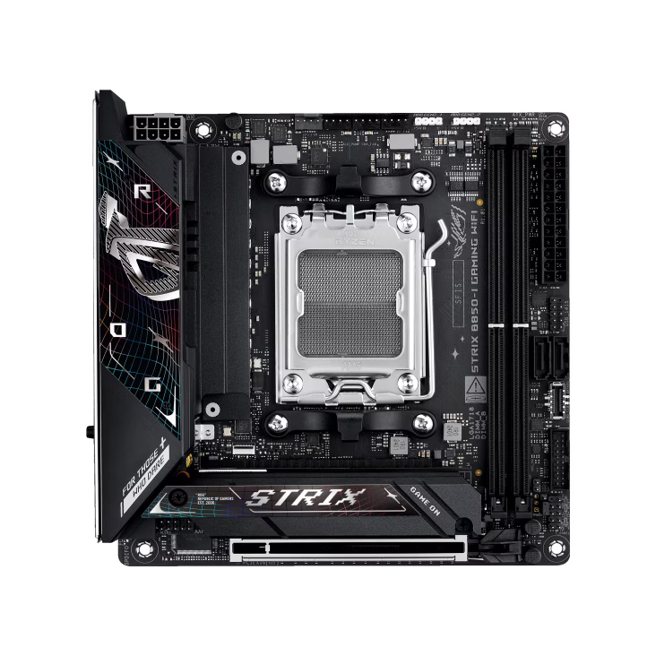 ASUS ROG STRIX B850-I GAMING WIFI DDR5 Mini-ITX Motherboard,  2x DIMM slots, max. 96GB up to 8400+MT/s (OC),  2x M.2 slots 2x SATA 6Gb/s ports, GEN 5, AI Networking II | 90MB1K30-M0EAY0 thumbnail 2