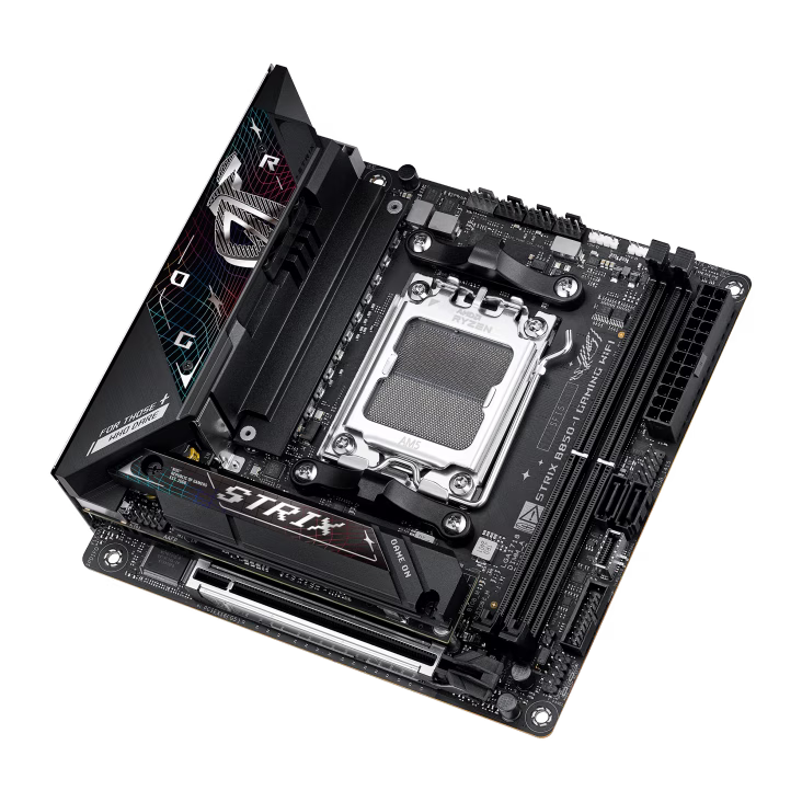 ASUS ROG STRIX B850-I GAMING WIFI DDR5 Mini-ITX Motherboard,  2x DIMM slots, max. 96GB up to 8400+MT/s (OC),  2x M.2 slots 2x SATA 6Gb/s ports, GEN 5, AI Networking II | 90MB1K30-M0EAY0 thumbnail 4