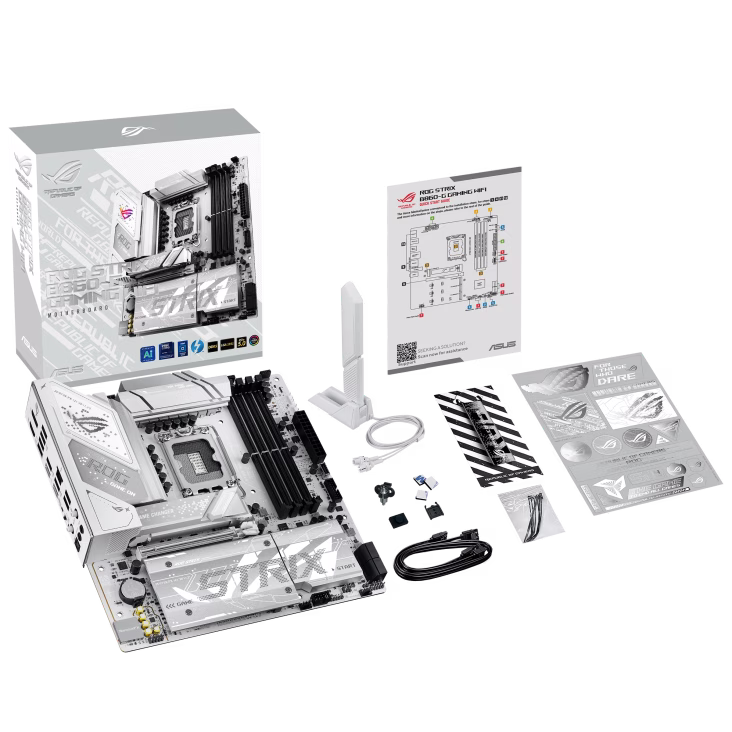 ASUS ROG STRIX B860-G GAMING WIFI DDR5 micro-ATX Motherboard,  4 x DIMM slots, max. 256GB, DDR5, GEN 5, 4 x M.2 slots and 4 x SATA 6Gb/s ports,  Thunderbolt 4, Wi-Fi 7, BT v5.4, White | 90MB1JF0-M0EAY0 thumbnail 12