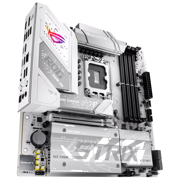 ASUS ROG STRIX B860-G GAMING WIFI DDR5 micro-ATX Motherboard,  4 x DIMM slots, max. 256GB, DDR5, GEN 5, 4 x M.2 slots and 4 x SATA 6Gb/s ports,  Thunderbolt 4, Wi-Fi 7, BT v5.4, White | 90MB1JF0-M0EAY0 thumbnail 5