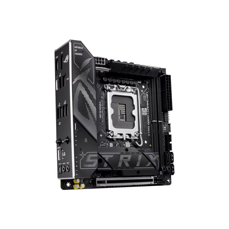 ASUS ROG STRIX B860-I GAMING WIFI DDR5 Motherboard, B860 Chipset, 2x DIMM slots, max.128GB up to 9066+MT/s (OC), Non-ECC, 2 x M.2 slots and 4 x SATA 6Gb/s ports, Wi-Fi 7 & BT v5.4, Realtek ALC1220P 7.1, Extreme Engine Digi+ | 90MB1JB0-M0EAY0 thumbnail 3