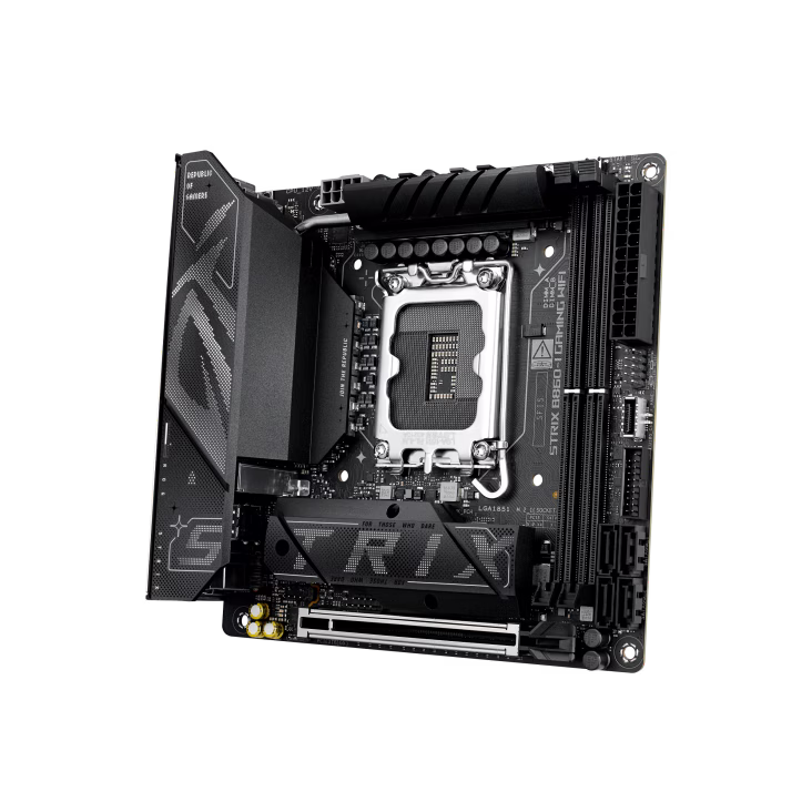 ASUS ROG STRIX B860-I GAMING WIFI DDR5 Motherboard, B860 Chipset, 2x DIMM slots, max.128GB up to 9066+MT/s (OC), Non-ECC, 2 x M.2 slots and 4 x SATA 6Gb/s ports, Wi-Fi 7 & BT v5.4, Realtek ALC1220P 7.1, Extreme Engine Digi+ | 90MB1JB0-M0EAY0 thumbnail 5