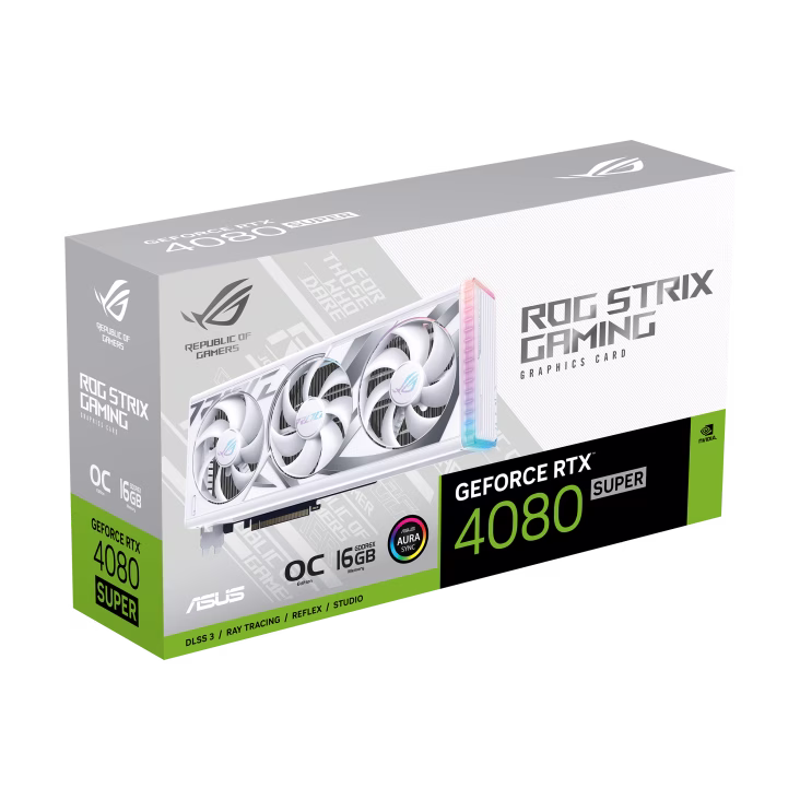 ASUS ROG Strix GeForce RTX 4080 SUPER 16GB GDDR6X White OC Edition Graphic card, White | 90YV0KB2-M0NA00 thumbnail 4