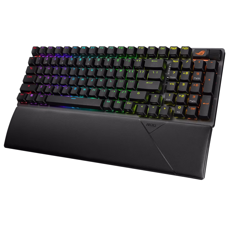ASUS ROG Strix Scope II 96 Wireless Gaming Keyboard, Hot-Swappable, ROG Omni Receiver, UV-Coated ABS keycaps, Tri-Mode Connection, Arabic Layout, Black | 90MP037A-BKCA00 thumbnail 5