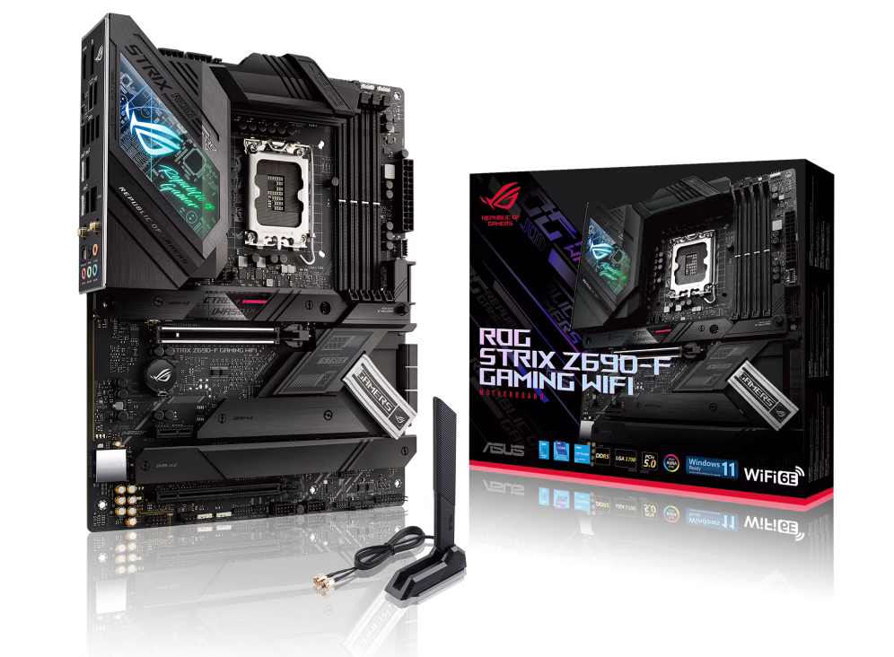 ASUS ROG STRIX Z690-F GAMING WIFI Intel Z690 LGA 1700 ATX DDR5 Motherboard, PCIe 5.0, 16+1 power stages, DDR5 memory support, Two-Way AI Noise Cancelation, AI Overclocking, WiFi 6E | 90MB18M0-M0EAY0 – Buy Online