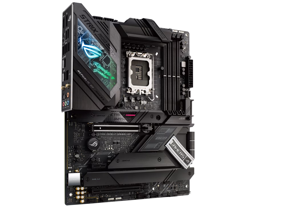 ASUS ROG STRIX Z690-F GAMING WIFI Intel Z690 LGA 1700 ATX DDR5 Motherboard, PCIe 5.0, 16+1 power stages, DDR5 memory support, Two-Way AI Noise Cancelation, AI Overclocking, WiFi 6E | 90MB18M0-M0EAY0 thumbnail 3