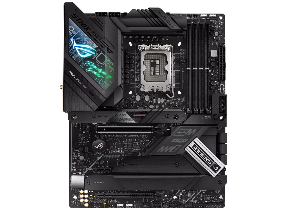 ASUS ROG STRIX Z690-F GAMING WIFI Intel Z690 LGA 1700 ATX DDR5 Motherboard, PCIe 5.0, 16+1 power stages, DDR5 memory support, Two-Way AI Noise Cancelation, AI Overclocking, WiFi 6E | 90MB18M0-M0EAY0 thumbnail 2