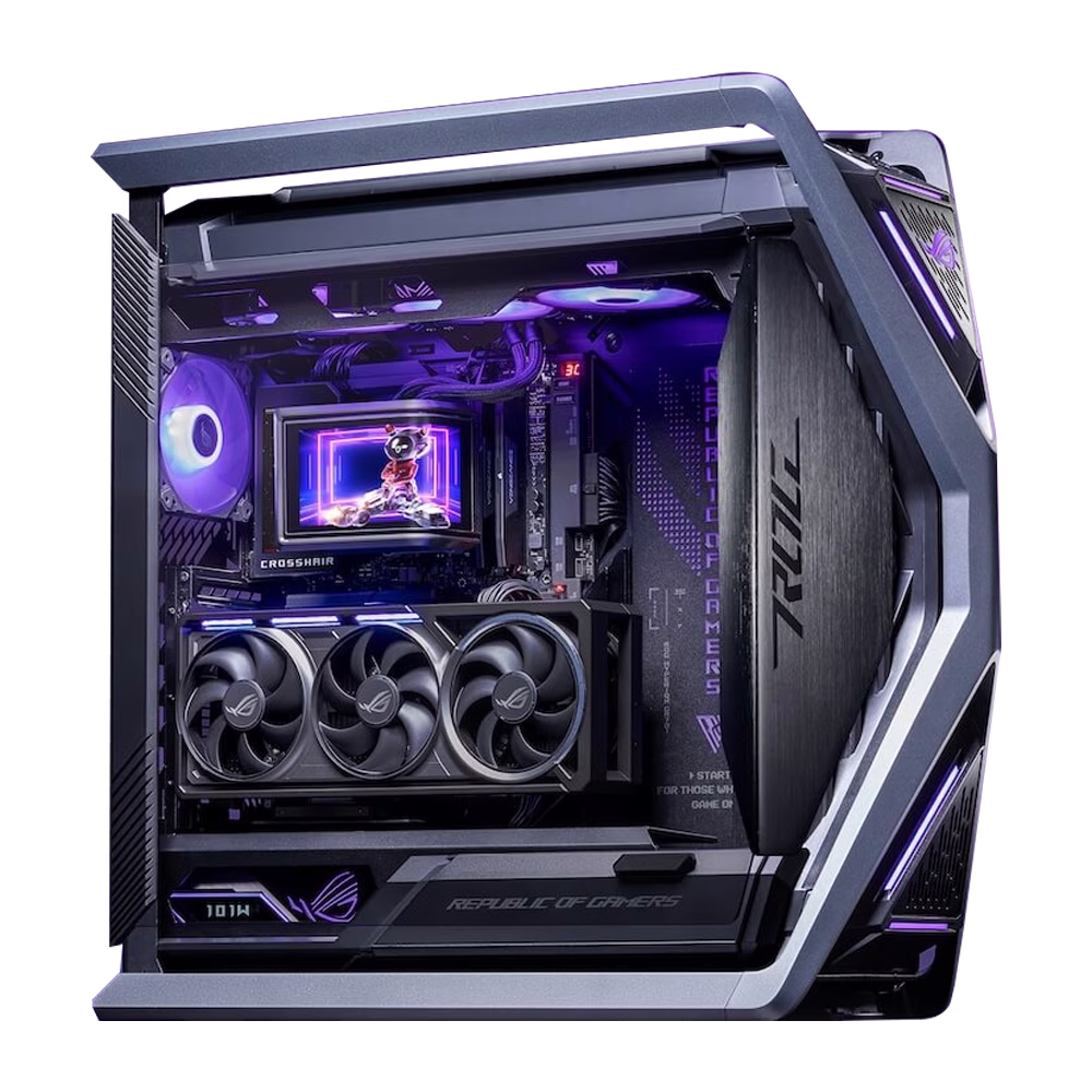 Extreme Gaming PC Powered by ASUS: AMD Ryzen 9 9950X3D (16 Cores) + ASUS ROG ASTRAL RTX 5090 OC 32GB, 64GB DDR5 6000MHz RGB, 2TB PCIe Gen5 SSD (14,700MB/s), ROG Ryuo IV SLC 2K AMOLED Curved LCD AIO, 1600W Titanium III ATX 3.1 PSU, WiFi 7 – Buy Online