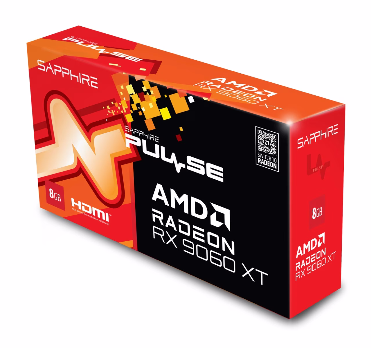 SAPPHIRE PULSE AMD Radeon RX 9060 XT Graphic Card (GPU),16GB/128 bit GDDR6, Up to 3290 MHz, AMD RDNA 4 architecture, DisplayPort 2.1a, Black | 11350-03-20G thumbnail 6