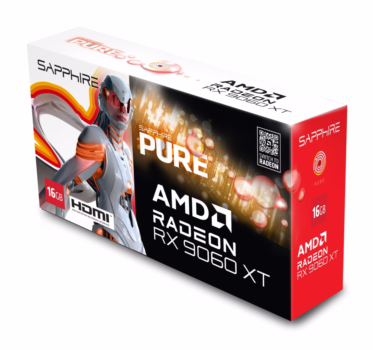 SAPPHIRE PURE AMD Radeon RX 9060 XT 16GB  Graphics card GPU, AMD RDNA 4 architecture, DisplayPort 2.1a GPU AMD Radeon RX 9060 XT Graphics Card AMD RDNA 4 Architecture Engine Clock Boost Clock Up to 3290 MHz Game Clock Up to 2700 MHz | 11350-02-20 thumbnail 7