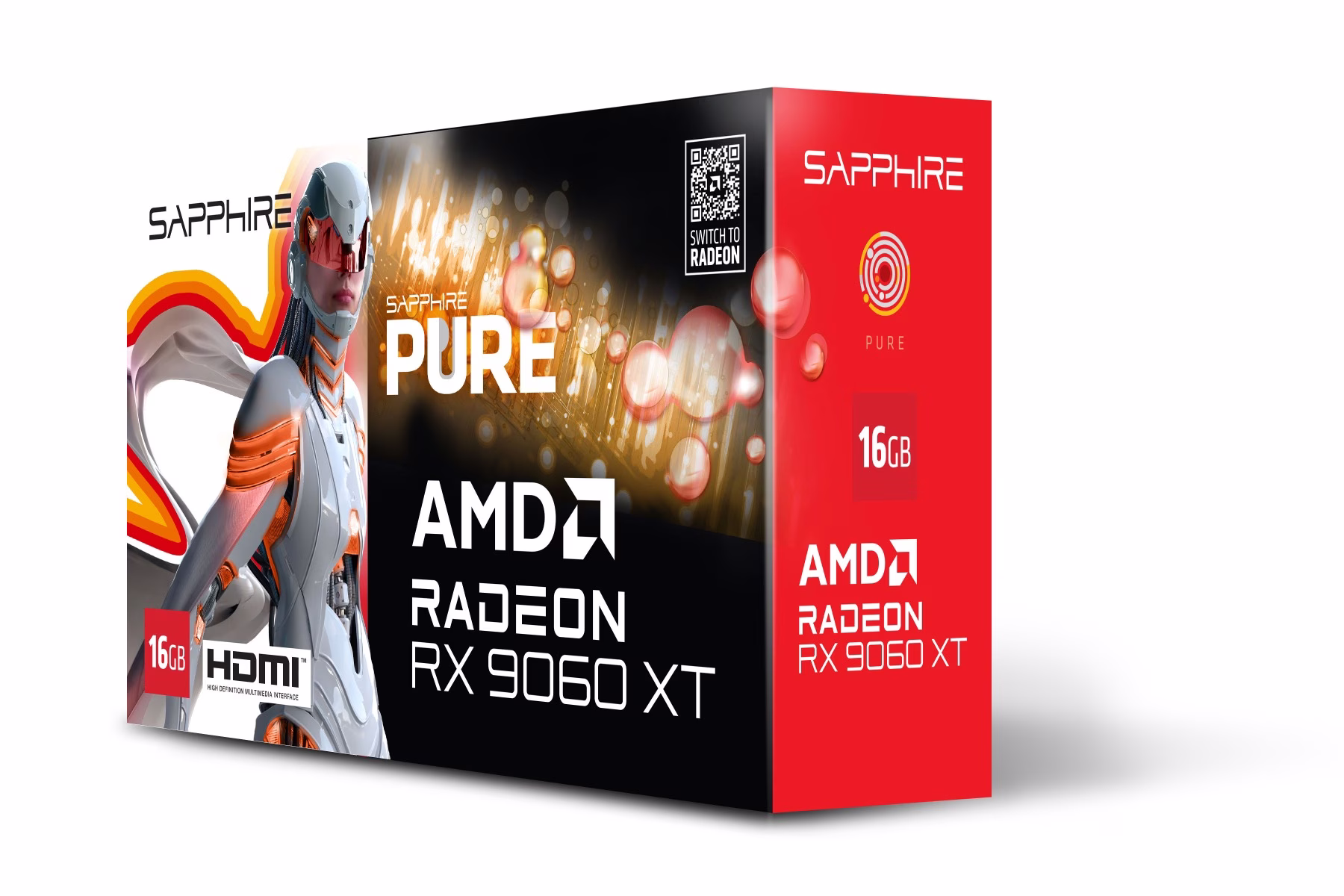 SAPPHIRE PURE AMD Radeon RX 9060 XT 16GB  Graphics card GPU, AMD RDNA 4 architecture, DisplayPort 2.1a GPU AMD Radeon RX 9060 XT Graphics Card AMD RDNA 4 Architecture Engine Clock Boost Clock Up to 3290 MHz Game Clock Up to 2700 MHz | 11350-02-20 thumbnail 8