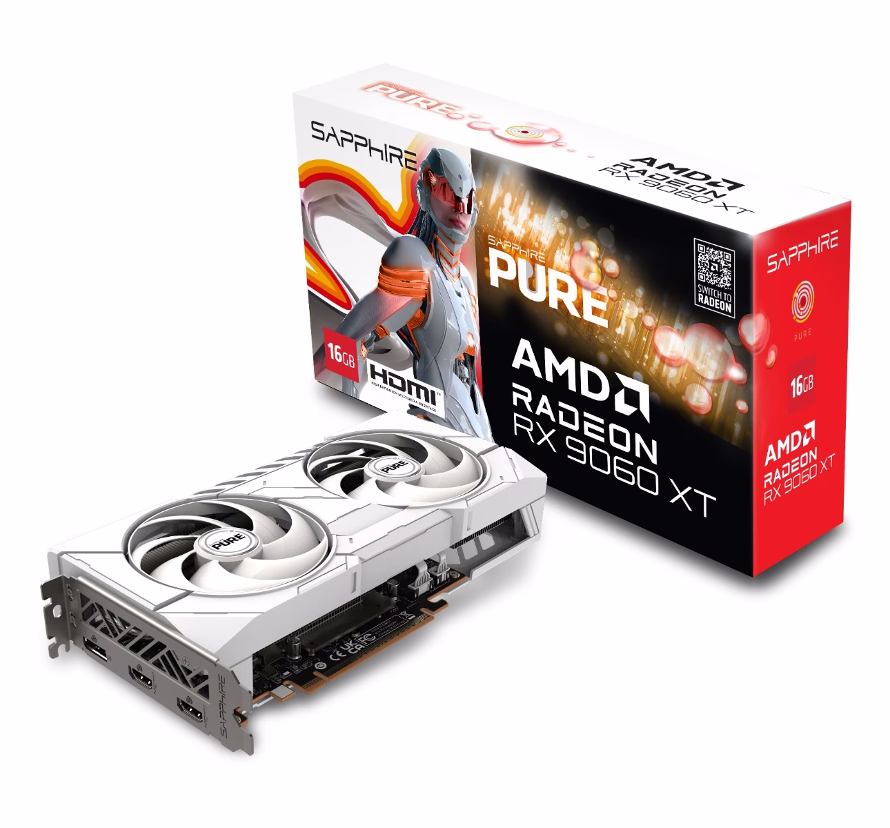SAPPHIRE PURE AMD Radeon RX 9060 XT 16GB  Graphics card GPU, AMD RDNA 4 architecture, DisplayPort 2.1a GPU AMD Radeon RX 9060 XT Graphics Card AMD RDNA 4 Architecture Engine Clock Boost Clock Up to 3290 MHz Game Clock Up to 2700 MHz | 11350-02-20 – Buy Online