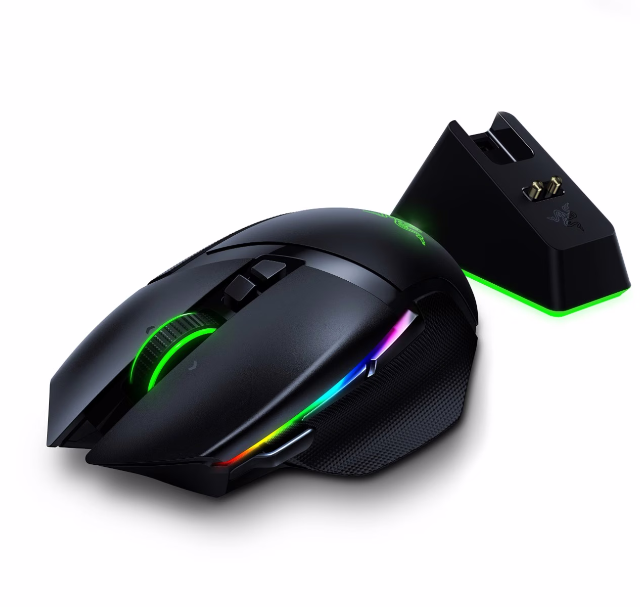 Razer Basilisk V3 Customizable Ergonomic Gaming Mouse: Fastest Mouse Switch - Chroma RGB Lighting 26K DPI Optical Sensor 11 Programmable Buttons HyperScroll Tilt Wheel Classic Black | RZ01-04000100-R3M1 image