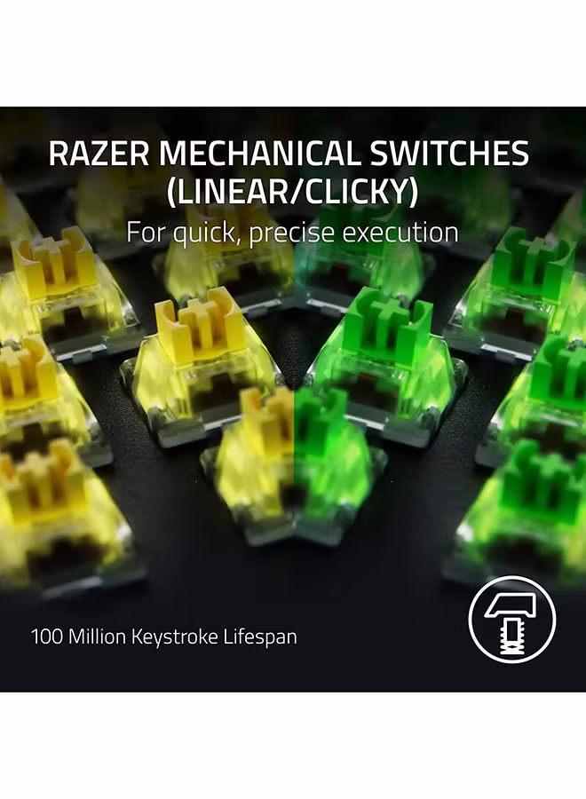 BlackWidow V4 Pro Wired Gaming Keyboard Green Mechanical Switches Tactile And Clicky Doubleshot Abs Keycaps Command Dial Programmable Macros Chroma Rgb Magnetic Wrist Rest | RZ03-04680100-R3M1 thumbnail 3